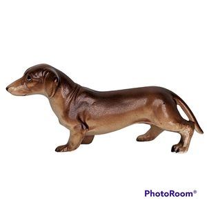 Vintage Ceramic Art Dachshund Brown & Tan Collectible Dog